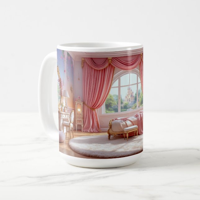 Pink Baroque Coffee Mug (Front Left)