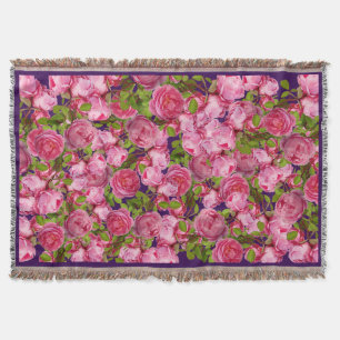 Pink Baroque Floral Throw for Mum Blanket