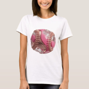 PINK BASEBALL WITH DIAMONDS AND ROSE GOLD STITCHIN T-Shirt