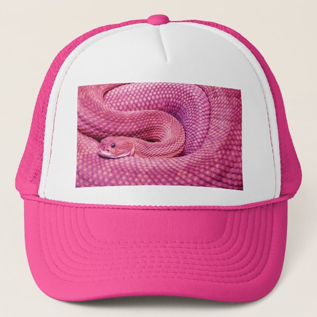 Pink Basilisk Rattlesnake Trucker Hat (Front)