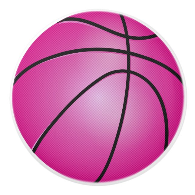 Pink Basketball Ceramic Knob (Front)