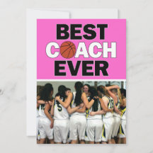 Pink Basketball Coach Best Ever Custom Phot