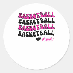 Pink Basketball Mum Bball Mum Basketball Love Classic Round Sticker