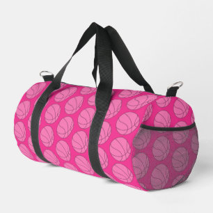 Pink Basketball Pattern Screwball Graphics Duffle Bag