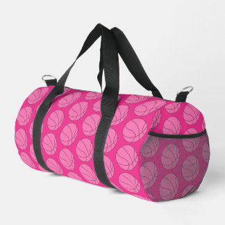 Pink Basketball Pattern Screwball Graphics Duffle Bag