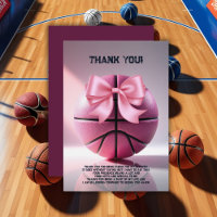 Pink Basketball Ribbon Bow Ball Baby Shower 