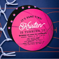 Pink Basketball Shape Girl Birthday Circle