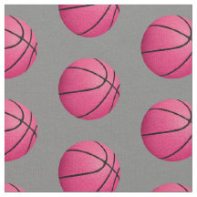 pink basketballs on grey any colour sports pattern