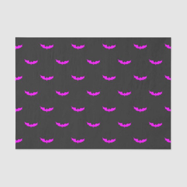 Pink Bat Dark Grey Tissue Paper (Front)