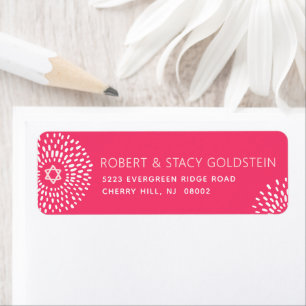 Pink Bat Mitzvah Starburst Type Bold Boho Address