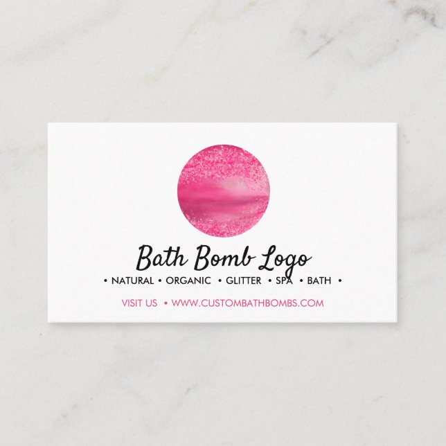 Pink Bath bomb Business Card (Front)