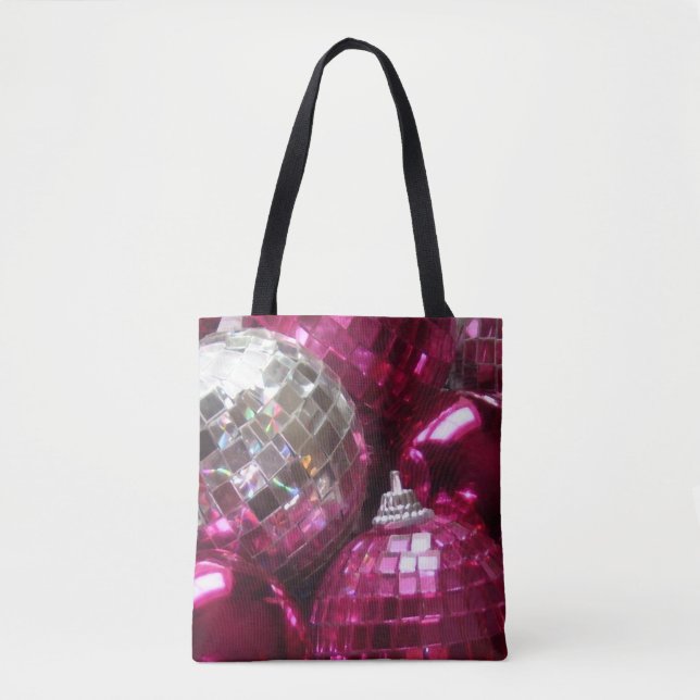 Pink Baubles all over tote bag (Front)