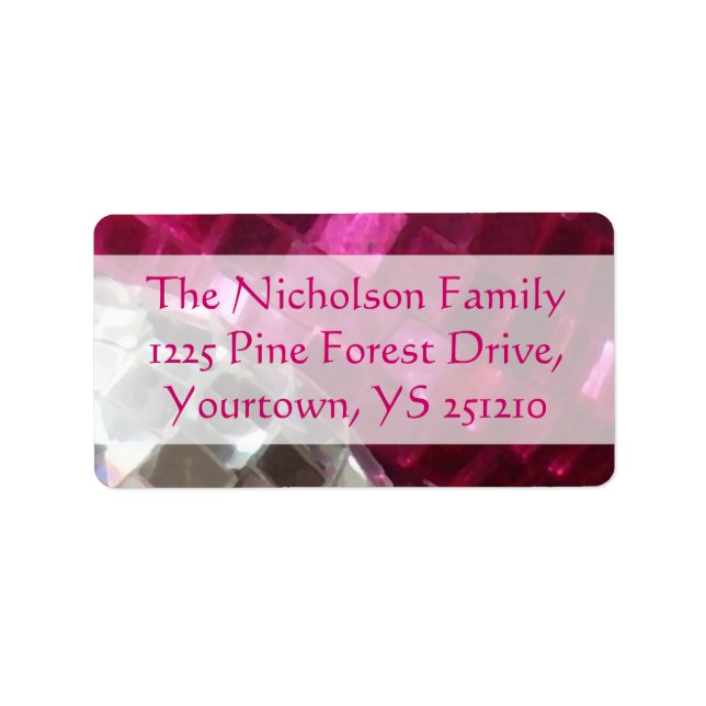 Pink Baubles detail address label (Front)