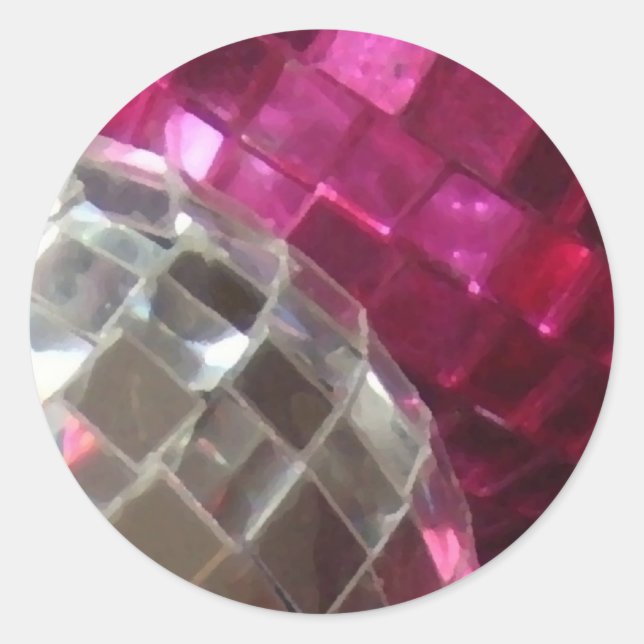 Pink baubles detail round sticker (Front)