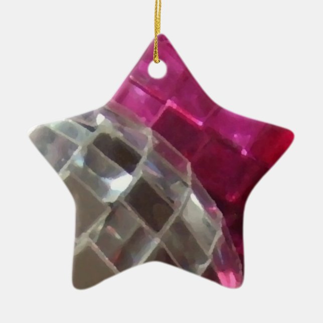 Pink Baubles detail star ornament (Front)