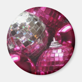Pink Baubles fridge magnet