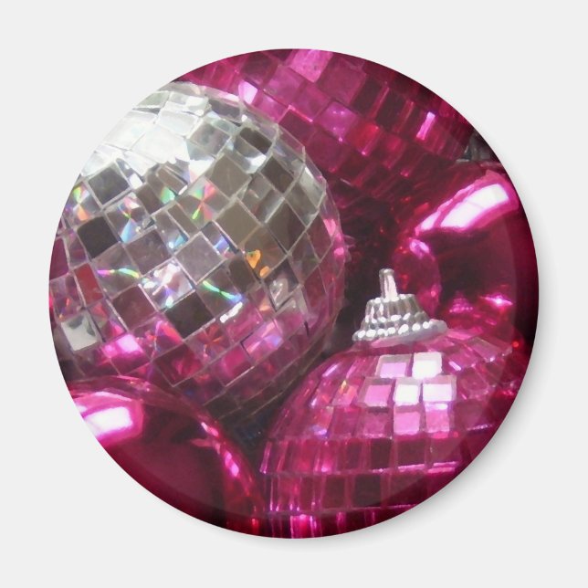 Pink Baubles fridge magnet (Front)