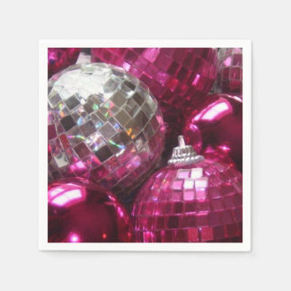 Pink Baubles paper napkins