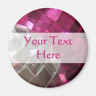 Pink Baubles 'Your Text' detail fridge magnet