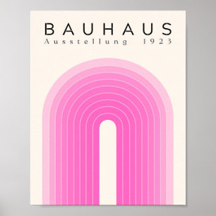 Pink Bauhaus Exhibition 1923 Vintage Poster