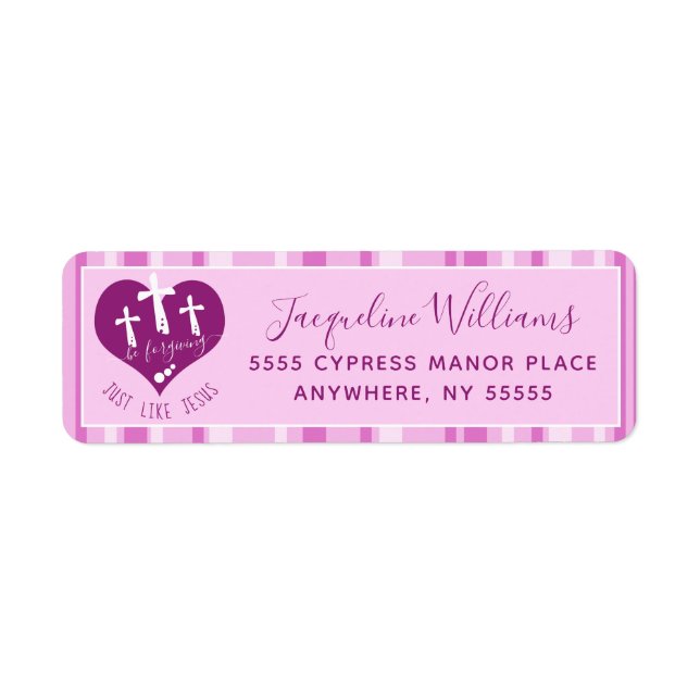 Pink Be Forgiving Like Jesus Return Address Label (Front)
