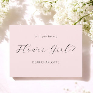 Pink Be My Flower Girl Script Invitation