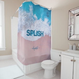 Pink Beach Bermuda Shower Curtain