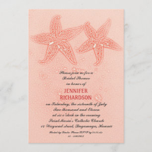 PINK BEACH BRIDAL SHOWER INVITATIONS