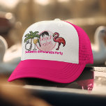 Pink Beach Bride Wedding Faux Patch Bachelorette  Trucker Hat<br><div class="desc">This design may be personalised in the area provided by changing the photo and/or text. Or it can be customised by clicking Personalise this Template and then choosing the click to customise further option and delete or change the colour of the background, add text, change the text colour or style,...</div>