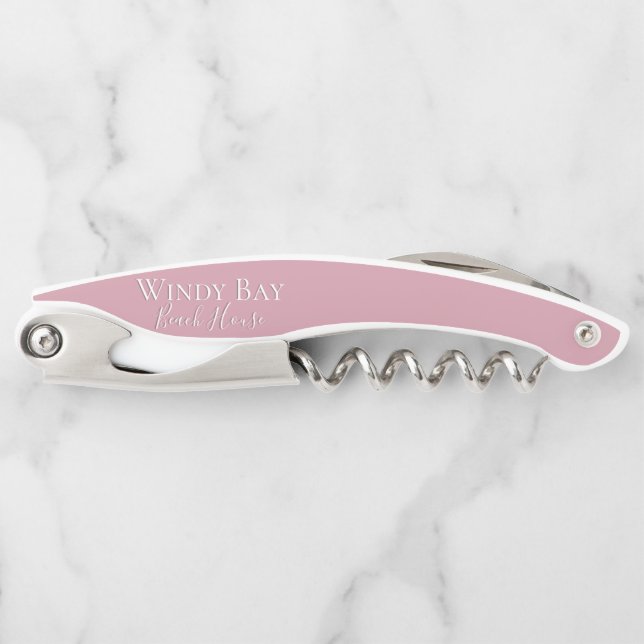 Pink Beach House Guest Gift Corkscrew (Front)