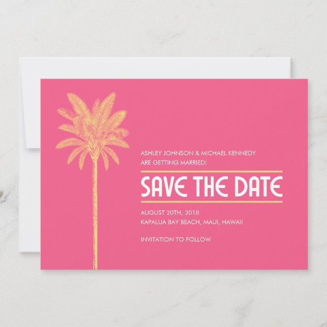 Pink Beach Save The Date (Front)