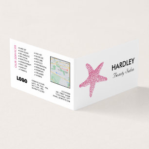 Pink Beach Starfish, Beautician, Loyalty Card, Business Card