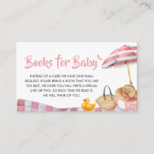 Pink Beach Summer Baby Shower Books for Baby
