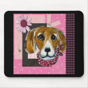 PINK BEAGLE MOUSE PAD