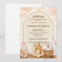 Pink Bear Arch Mosque Islamic Aqiqah & Baby Shower