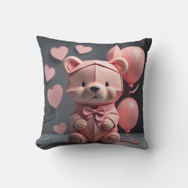 Pink Bear Balloon Cushion (Front)