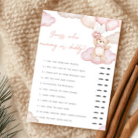 Pink Bear Balloon Guess Who Mommy or Daddy Game