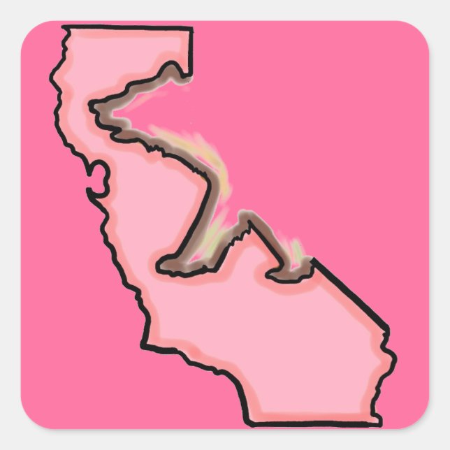 Pink bear California state symbol stickers (Front)