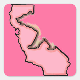 Pink bear California state symbol stickers