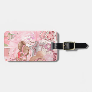 Pink Bear Coquette Luggage Tag