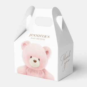 Pink Bear Girl Baby Shower Personalized  Favour Box