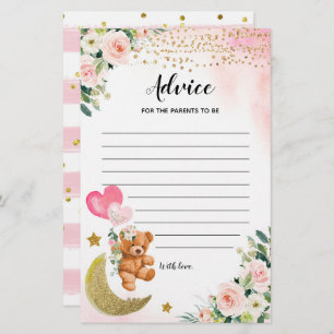 Pink Bearly Baby Shower Advice For Parents Games