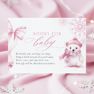 Pink Bearly Wait Books for Baby Card