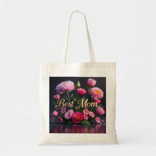 Pink Beautiful Flowers Best Mum Ever Bouquet  Tote Bag