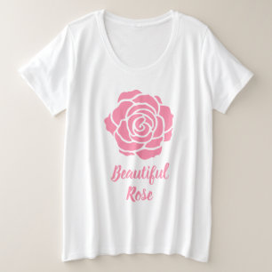 Pink Beautiful Rose Plus Size T-Shirt