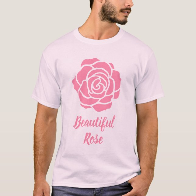 Pink Beautiful Rose T-Shirt (Front)