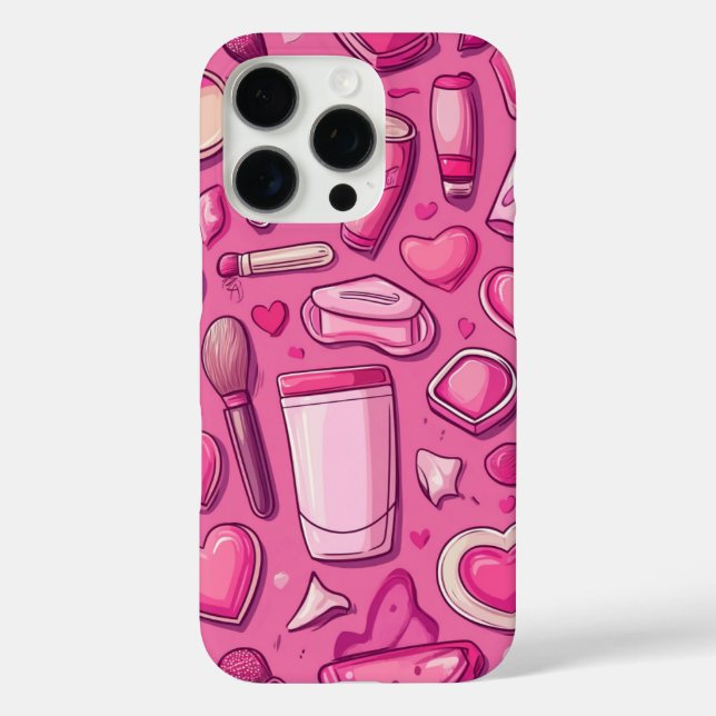 Pink Beauty Essentials Phone Case (Back)
