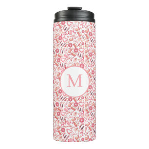 Pink Beauty & Makeup Seamless Pattern Girly  Thermal Tumbler