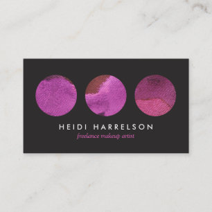 Pink Beauty Palette for Freelance Makeup Artist Business Card
