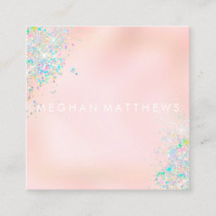 Pink Beauty Stylist Makeup Artist Square Business Card